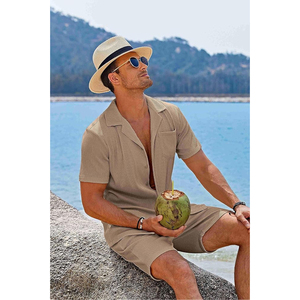 Top Best Quality Customized Design Clothes <b>Mens</b> Loose Short Sleeve Floral <b>Shirt</b> Shorts Casual Two Piece <b>Men</b> Sets <b>Beach</b> Shi - Product Image 3