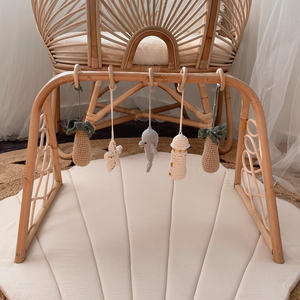 Tapis de gymnastique en rotin d'excellente qualité pour bébé, développement de la motricité, activité en rotin, jeux, gymnases avec jouets suspendus, accessoires - Product Image 2