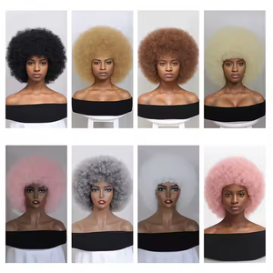 In Stock Top Quality Synthetic Afro Curly <strong>Wigs</strong> Heat Resistant Curly <strong>Monofilament</strong> Transparent Luxury Premium <strong>Wig</strong> - Product Image 4