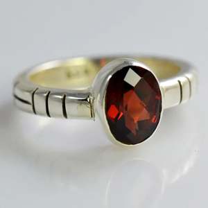 Boho January Birthstone <b>Ring</b> Handmade 925 Sterling <b>Silver</b> <b>Garnet</b> Perfect Anniversary Birthday Gift for Her Featuring Platinum - Product Image 2