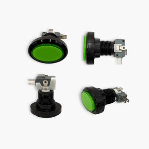 Ensemble d'arcades ovales avec 2 boutons poussoirs, éclairage LED, micro-interrupteur, en plastique et laiton, combinaison 1NO, 1A max. Borne à vis 24V IP40 - Product Image 6