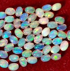 Ópalo Etíope Natural Oval 3x4mm Cabujón Parte Posterior Plana-Excelente Calidad Multifire Ópalo Suelto Oval Cabujón Piedra Preciosa - Product Image 6