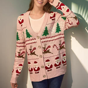 Cardigans en tricot pour femmes très vendus, pulls d'hiver en stock, pulls avec motif de Noël de dessin animé en gros - Product Image 3