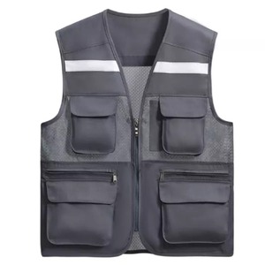 2022 réfléchissant coloré respirant Polyester sécurité vêtements de travail veste en plein air pêche gilet poches personnalisable Logo maille - Product Image 4