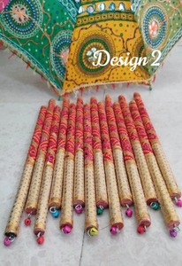 Navratri Dandiya par palos para Sangeet ceremonia Mehendi funciones Bandhani decorativo Dandiya para Gujarati Año Nuevo Diwali - Product Image 4