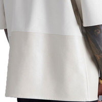 Camisa de Cuero PU de Manga Corta con un Solo Botón para Hombre, de Alta Calidad, Estilo Urbano, Corte Cuadrado, Cuello Alto, Ecológica, Personalizable OEM