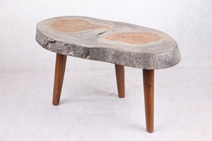 Table basse en teck massif, écologique, artisanale, en bois biologique, design moderne, pour l'extérieur et la salle à manger, SOLOBEAT - Product Image 2