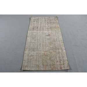 Vintage Turkish Rug, 2,8x5,4 ft Rug, <b>Brown</b> Gray Floral <b>Wool</b> Rug - Product Image 1