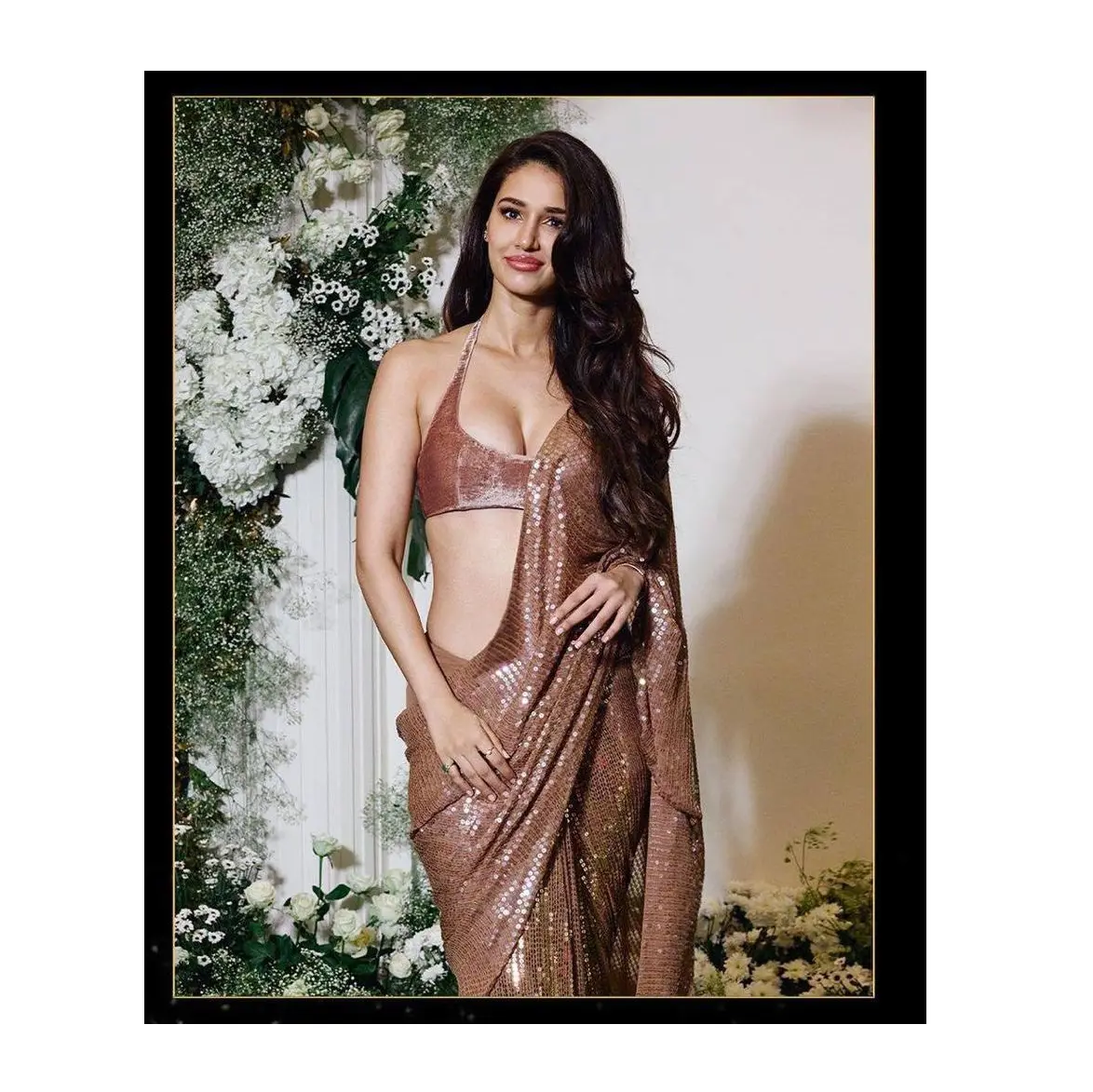 Sari indio estilo Bollywood glorioso Premium Bollywood Sequance Saree, Sari de trabajo bordado con blusa de diseñador para mujer