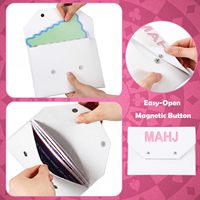 Weiße Leder-Mahjong-Karten-Clutch-Hülle für Karten, Mahjong-Zubehör, Schutzhülle mit Mahjong-Set