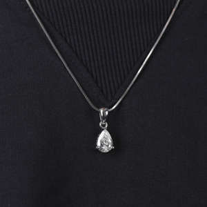 Colgante de Oro Sólido de 14 Quilates para Mujer, con Diamante Cultivado en Laboratorio en Forma de Pera, para Toda Ocasión, Chapado en Oro Sólido, Joyería Minimalista para el Cuerpo - Product Image 5