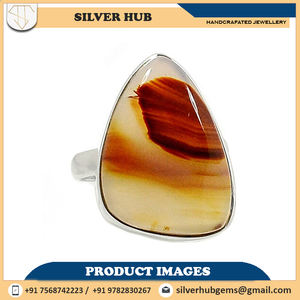 แหวนพลอยมอนทาน่าอาเกตเงินแท้สำหรับ925ตั้งหนามเตยจากผู้ผลิตอินเดียโดยตรงจากโรงงานผลิตงานฝีมือ - Product Image 3