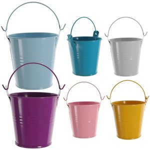 Poignée de seau de seau en métal enduit de poudre de couleur émail pour hôtel jardinière de fleurs décorative moderne écologique seaux multi-usages - Product Image 3