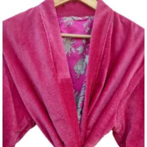 Robe Kimono en velours uni Vêtements de nuit pour femmes Kimono court super doux pour vêtements d'été et d'hiver - Product Image 1