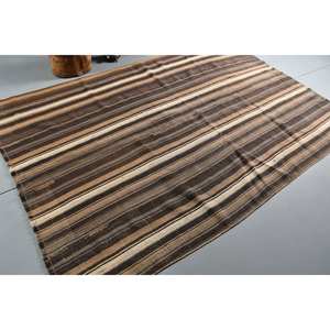 Tapis en laine classique traditionnel marron Beige 5.8x8.4ft Vintage turc Patchwork Design Latex 10mm Rectangle couloir pour chevet - Product Image 2