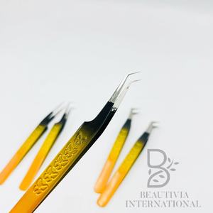 Pinzas de extensión de pestañas sostenibles al por mayor lisas de dos tonos personalizables con etiqueta privada y Punta puntiaguda - Product Image 6