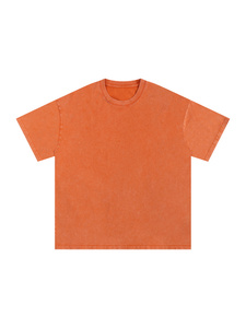2025 Conception personnalisée T-shirts pour hommes effet de décoloration au soleil lavage à l'acide surdimensionné poids lourd plaine 300 GSM Double couche Boxy Fit - Product Image 3