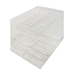 Alfombra Aprezo de Lana y Seda Color Marfil, Anudada a Mano, con Patrón Abstracto, para Sala de Estar, Rectangular, para Pasillo, Modelo Siws-08 - Product Image 2