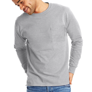 เสื้อยืดแขนยาวผ้าฝ้ายออร์แกนิคน้ำหนักมาก ทรงหลวม สีพื้น สำหรับฤดูใบไม้ร่วงและฤดูหนาว - Product Image 4