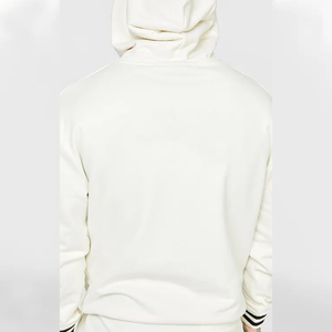 ชุดวอร์มสองชิ้นแบบสลิมฟิต ผ้าฝ้าย 100% พิมพ์ลายโลโก้สีขาวตามสั่ง เสื้อฮู้ดดี้และกางเกงจ็อกเกอร์ สำหรับออกกำลังกาย - Product Image 2