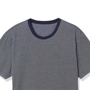 Camisetas de fibra de bambú tejidas transpirables de diseño moderno 100% algodón, estilo urbano, color sólido, cuello redondo, corte holgado para hombre. - Product Image 6