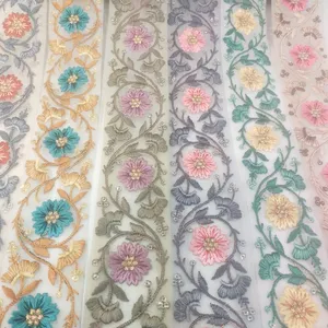 ผ้าลูกไม้หนักทำจากผ้าฝ้ายฝรั่งเศสสำหรับตกแต่งชุดเดรส - Product Image 1