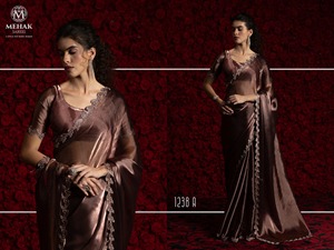 Sari de gasa formal para mujer de nuevo diseño en material de seda listo para usar Sari de fiesta para venta en línea - Product Image 6