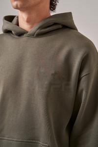 Veste à capuche pull-over en coton 100% pour hommes, motif uni et zippé avec poche et col à capuche, service OEM, pour l'hiver - Product Image 2