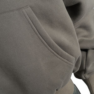 Sudadera con capucha y cremallera Vintage gris de 400GSM con lavado ácido de piedra pesada para hombre bordado de alta calidad y diseño impreso en 3D - Product Image 5