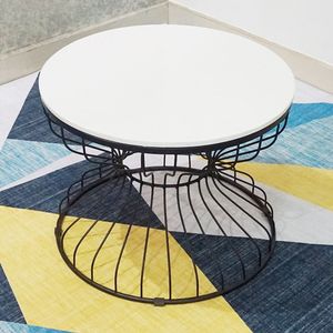 SFBT006-Modern Marble <b>Sofa</b> <b>Table</b> Black Frame with White Marble Top Contemporary Design - Product Image 2