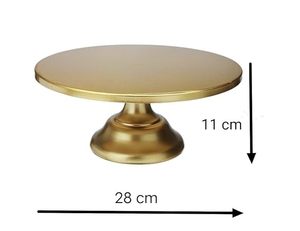 แท่นวางเค้กโลหะสีทองแบบมินิมอลพร้อมผิวด้านหรูหราแท่นวางเค้กกลมสีทองแบบเรียบง่ายสำหรับอุปกรณ์ทำขนมอบในห้องครัวที่บ้าน - Product Image 3