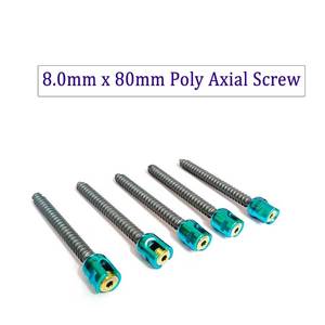 Vis chirurgicales orthopédiques vétérinaires en acier inoxydable polyaxiales 8,0 mm x 80 mm, autoclavables manuellement, réutilisables, lot de 5 pièces - Product Image 2