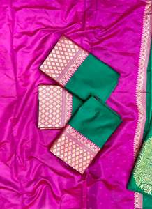 ผ้าแจ็คการ์ด pallu สวยดีไซเนอร์ล่าสุดใช้ได้ทั่วส่าหรี - Product Image 5