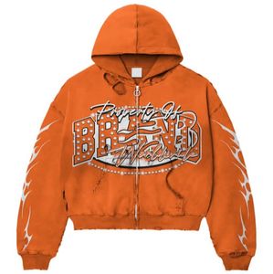 Streetwear Hip Hop Mode Personnalisation de la marque Sweat-shirts pour hommes Coupe automatisée Coupe et couture parfaites Sweat-shirt à fermeture éclair imprimé Homme - Product Image 5