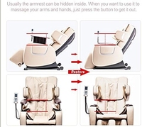 Sillón de Masaje de Cuerpo Completo con Gravedad, Masaje Shiatsu, Reclinable, con Estiramiento Tailandés, Escaneo Corporal, Rodillos para Pies, Soporte para Teléfono, Conveniente