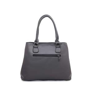 Casual Gris P35889 Sac à main en cuir Motif géométrique Fermeture à glissière Lettre Décoration Dernier style Petit fourre-tout décontracté Deux bretelles - Product Image 1