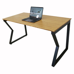 MBamboo Desk 140x70cm Fixed Office Computer/Laptop <b>Table</b> with Assembled Iron Legs for Bedroom & Home Office - Product Image 1