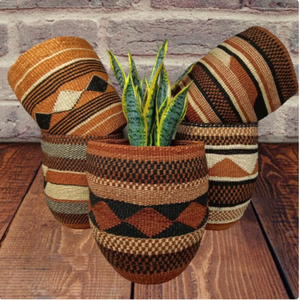 ตะกร้าแอฟริกันสำหรับตกแต่งทำด้วยมือ,ตะกร้าใส่พืชสไตล์โบโฮผลิตในเวียดนามปี100% - Product Image 2