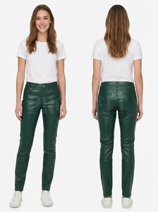 Pantalones de Cuero Personalizados, Corte Recto, Cinco Bolsillos, Costura Simple, Trabillas para Cinturón, Botones Delanteros, Estilo Clásico y Moderno - Product Image 5