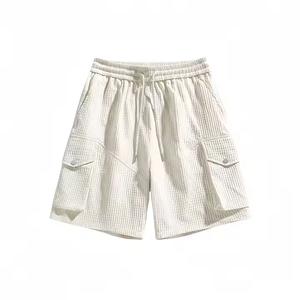 Pantalones cortos deportivos activos para hombre de poliéster de verano a precio barato de fábrica, pantalones deportivos informales con logotipo personalizado de Color sólido, teñidos lisos - Product Image 1