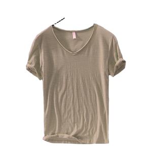 Nueva Camiseta para Hombre, Color Puro, Cuello en V, Manga Corta, Camisetas para Hombre, 10 Colores, Camisetas Ajustadas para Hombre, Ropa Deportiva para Hombre - Product Image 4