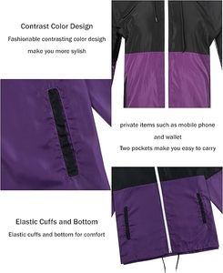 Veste coupe-vent à capuche longue et légère pour homme, tailles personnalisées, respirante, imperméable, pour la course à pied, la randonnée et les activités de plein air - Product Image 4