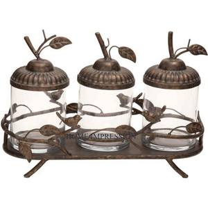 Wholesale Gold Plated Food Storage <b>Canisters</b> Sets for Kitchen Tools Luxury Designing Metal and <b>Glass</b> Kitchen Ware <b>Canisters</b> Sets - Product Image 6