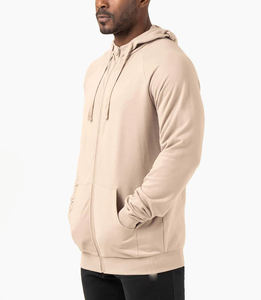 เสื้อฮู้ดโอเวอร์ไซส์โอเวอร์ไซส์แบบมีซิปพิมพ์โลโก้ผ้าฝ้าย100% 2024ออกแบบได้ตามต้องการสำหรับฤดูใบไม้ผลิ - Product Image 2