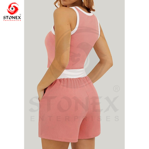 Conjunto Deportivo de Dos Piezas para Mujer, Diseño Personalizado, Pantalones Cortos con Logotipo, Ropa Casual al Por Mayor, Precio Personalizado, para Adolescentes - Product Image 3