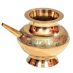 Lota de Latón Puro Vintage de Alta Calidad con Grabado y Acabado Pulido para Uso en la Cocina, Artículo de Cocina Árabe Antiguo - Product Image 6