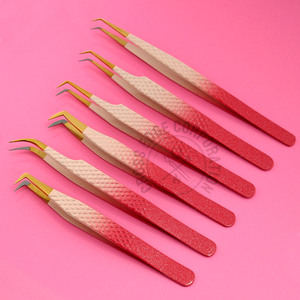 Meilleures ventes : Pince à cils durable 45/90 avec pointe en fibre et grip diamant pour extensions de cils 2D-6D, antidérapante - Product Image 1