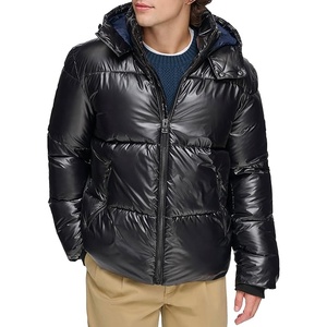 2025 Premium <b>Thin</b> Men's Casual High Street <b>Puffer</b> <b>Jacket</b> Plus Size Breathable Quick Dry Canvas Material Front Solid Winter - Product Image 1