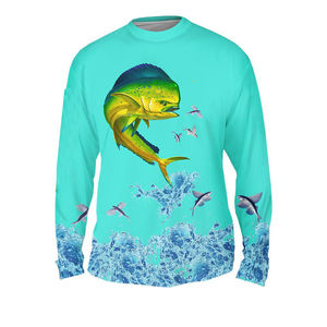 Nouvelle arrivée de l'usine OEM maillots de pêche en polyester 100% de qualité Pro Sublimation à séchage rapide vêtements respirants taux de gros pas cher - Product Image 1