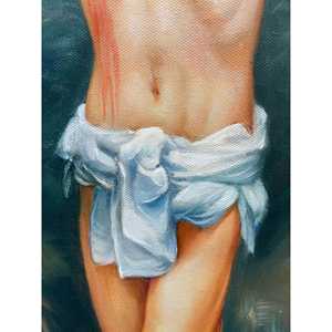 Dipinto a Mano 36x24 Pollici, Arte Classica 100% a Olio, Campo con Croce di Gesù - Product Image 2